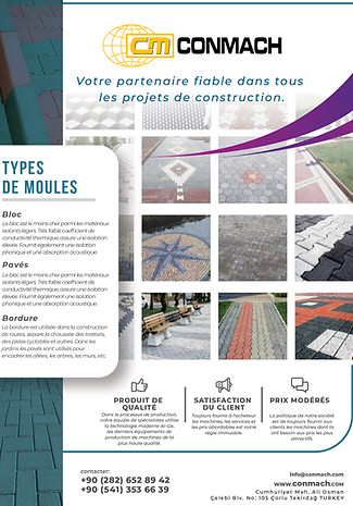 Types de moules bloc, pavés, bordure