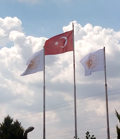 Conmach company flag and Turkish flag