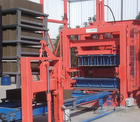 These cubes are transported to the street by a forklift truck and placed in a warehouse.