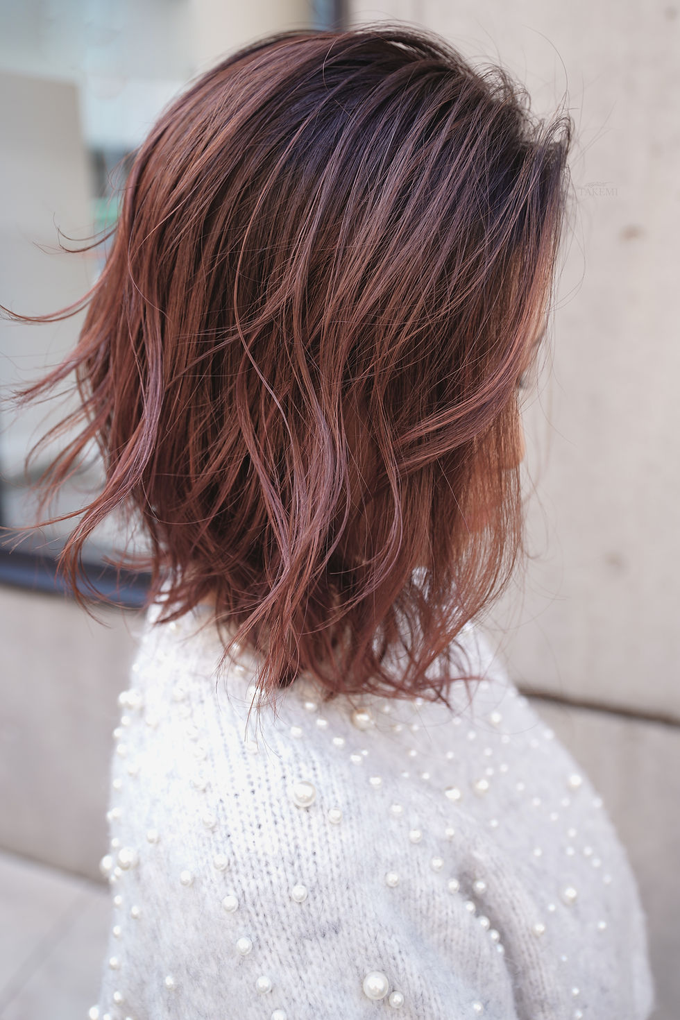 外交人風カラーピンクバレイヤージュうまく入れる方法