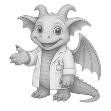 Dragon with claws holding out hand_edite