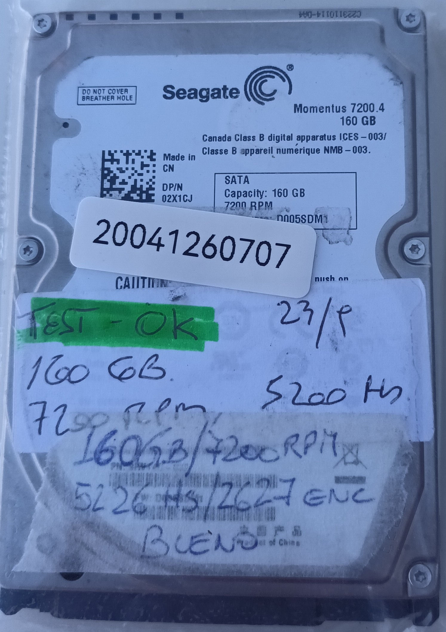 Disco HDD 160GB Seagate