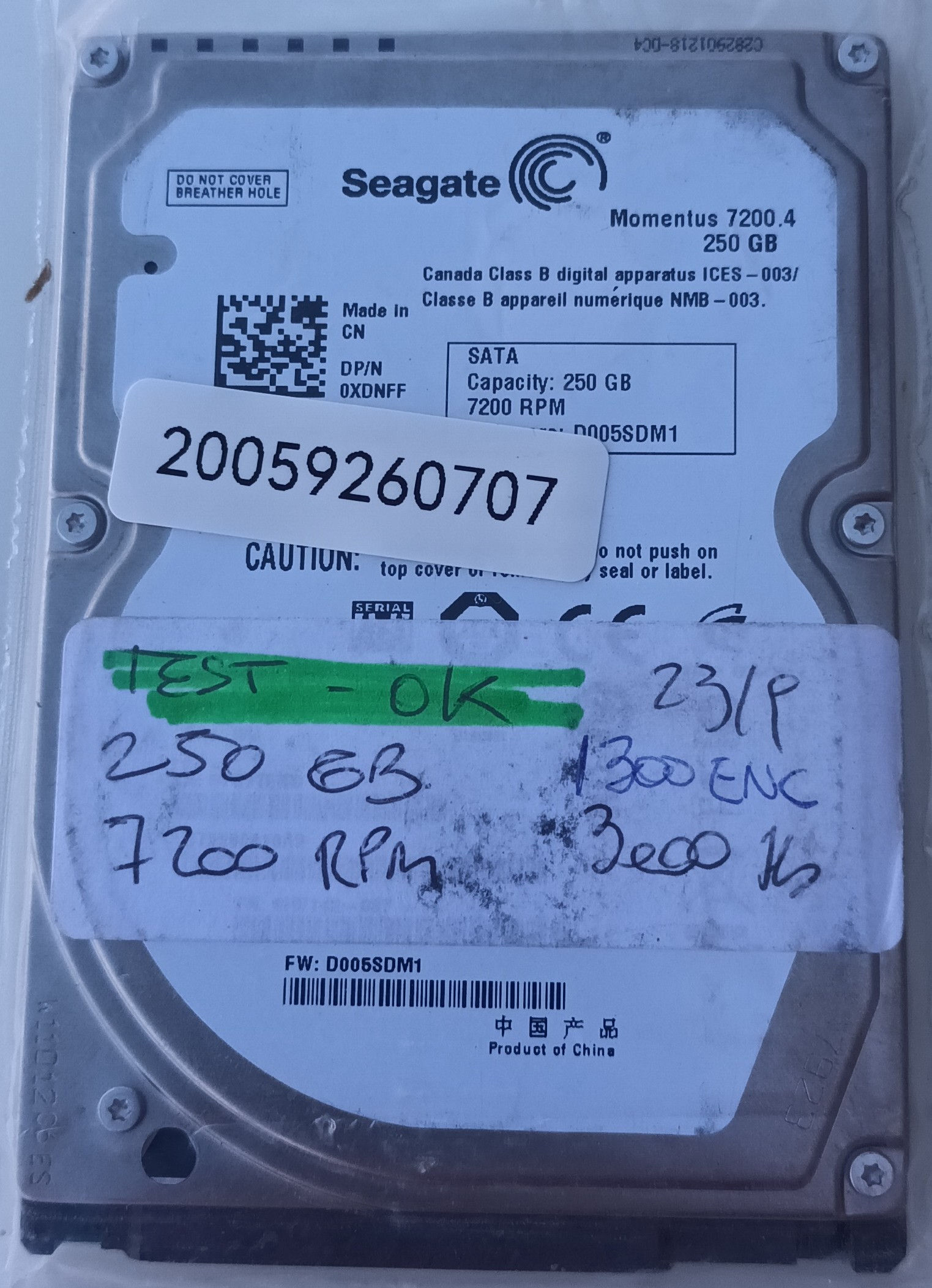 Disco HDD 250GB Seagate