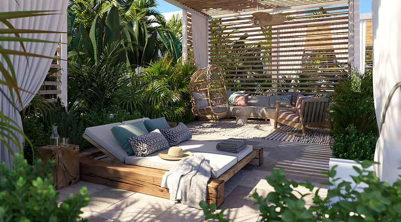 Relaxation dans un Cabana au beach club