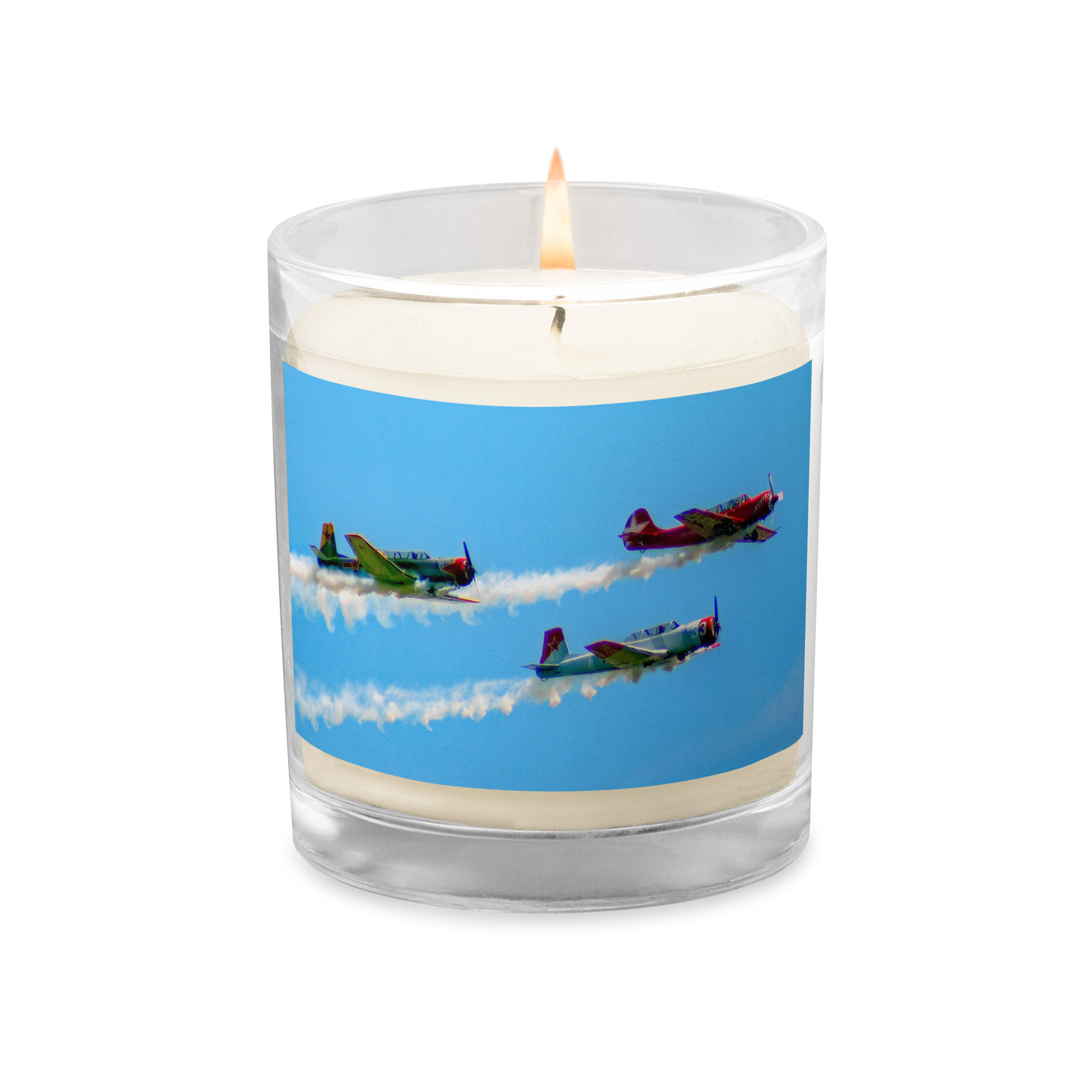 Glass jar soy wax candle