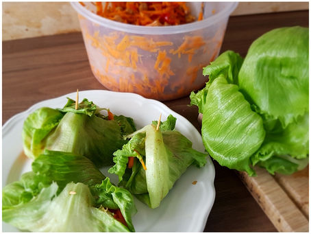 Fun Summer Roulades ~ iceberg lettuce, carrot salad, and fun
