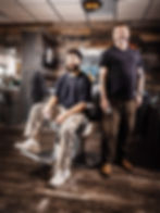 Aidan Thompson, left, recently joined Todd Burnett, right, at the Fox Barber Shop in Mount Vernon. Photo courtesy of Zach Straw Photography