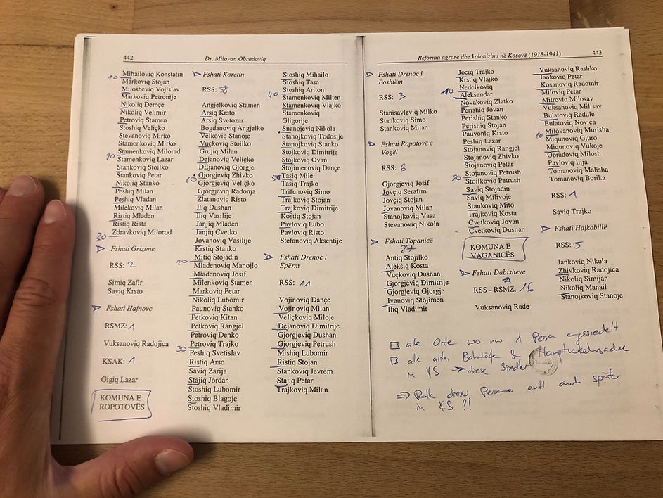 Milovan Obradovic Kolonialisierung des Kosovo Seite 442
