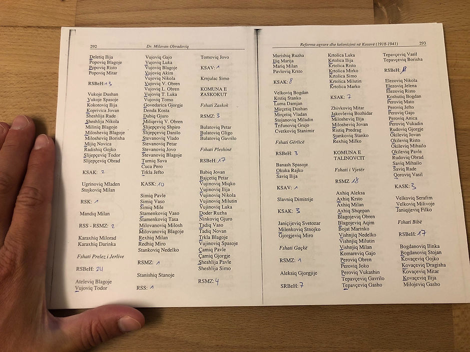 Milovan Obradovic Kolonialisierung des Kosovo Seite 292