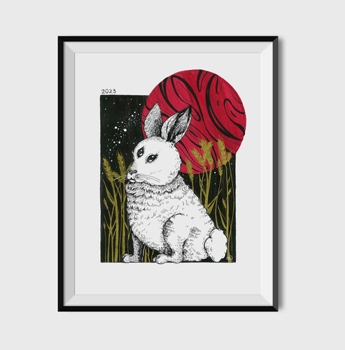 Year of the Rabbit Premium Matte Art Print | Joyce Rainbow