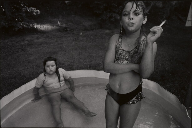 Amanda Smoking with Her Cousin Amy Watching, Valdese, North Carolina, 1990