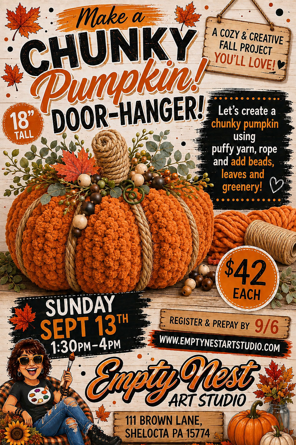Chunky Pumpkin Door Hanger
