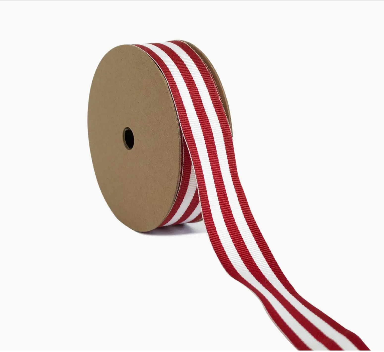 Mono Stripe Grosgrain Ribbon - Red/White 25Yards