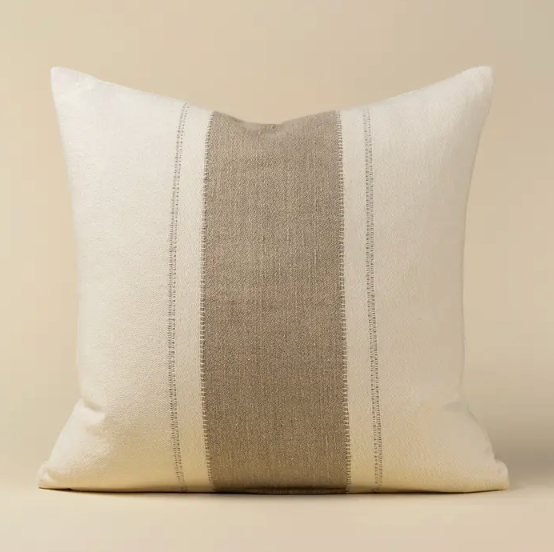 Tan and White Pillow
