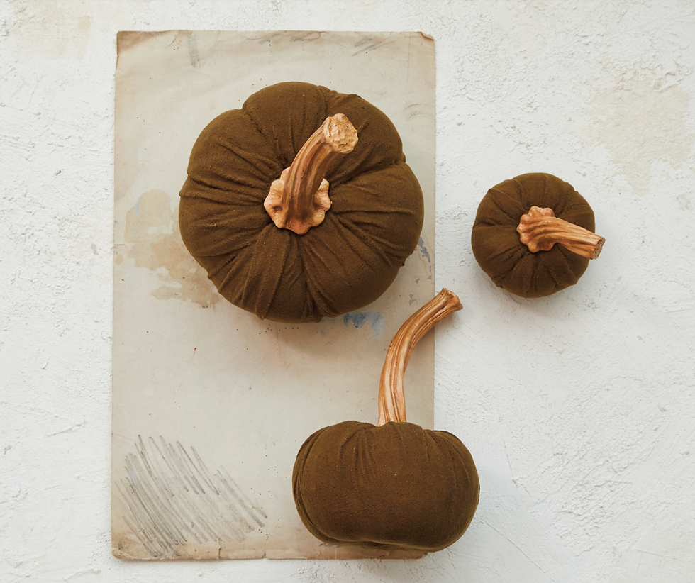 Thumbnail: Velvet Moss Green Pumpkin, Large