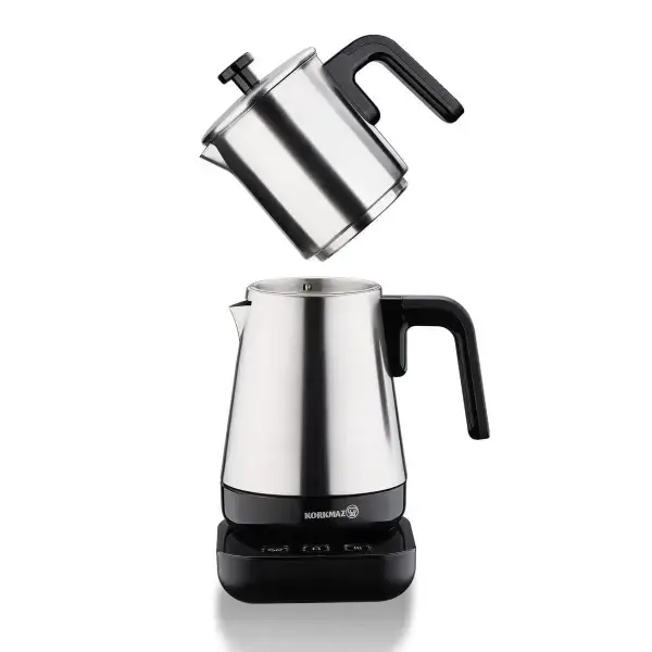 Korkmaz Moderna Electric Tea Kettle Black/Satin 1.3 lt