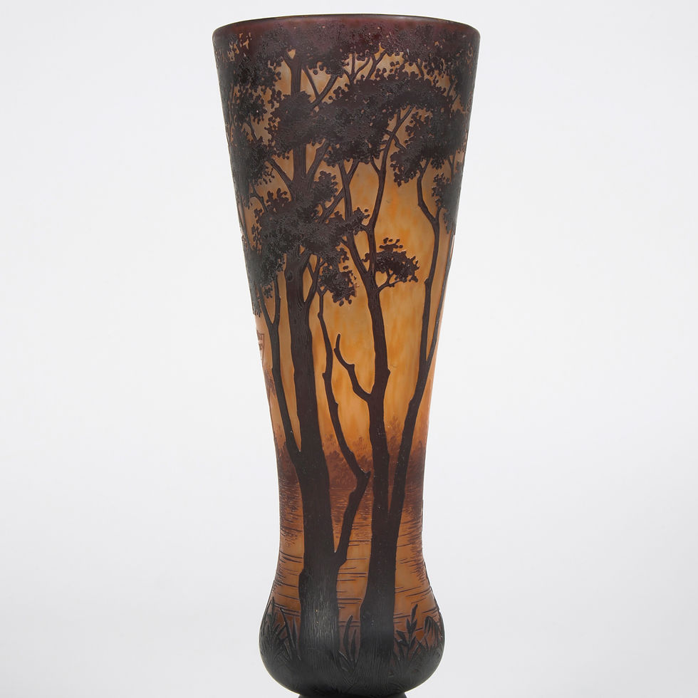 Thumbnail: Maison Daum, Vase with a lacrustic landscape, 20th century