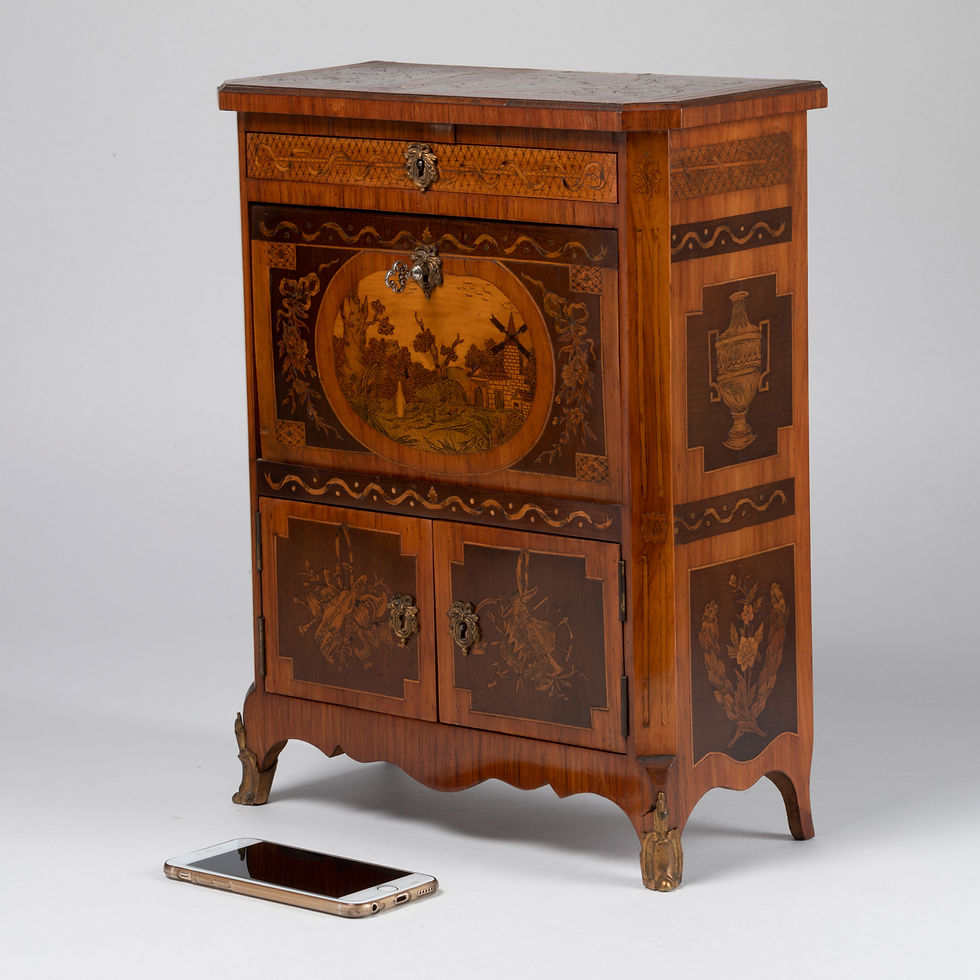 Thumbnail: Master's degree secretary in precious wood marquetry, 19th century