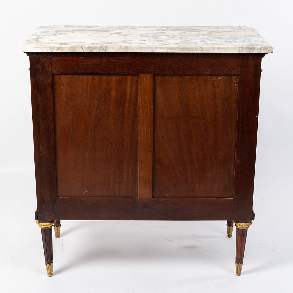Miniature : Commode de style Louis XVI en marqueterie de bois précieux, XIXe