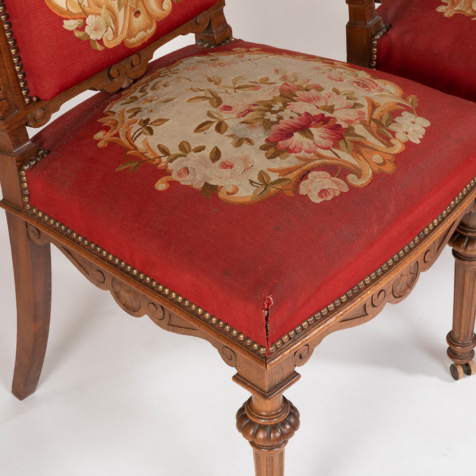 Thumbnail: Maison Fourdinois, Père et Fils, series of 10 walnut chairs, 19th century