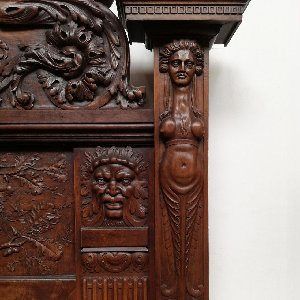 Thumbnail: Four-poster bed known as Francis I, carved walnut, 19th century
