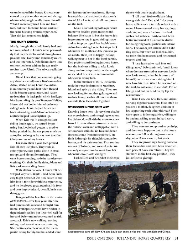 Page 31 Icelandic horse quarterly