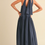 Thumbnail: Tie Back Navy Cotton Sundress 