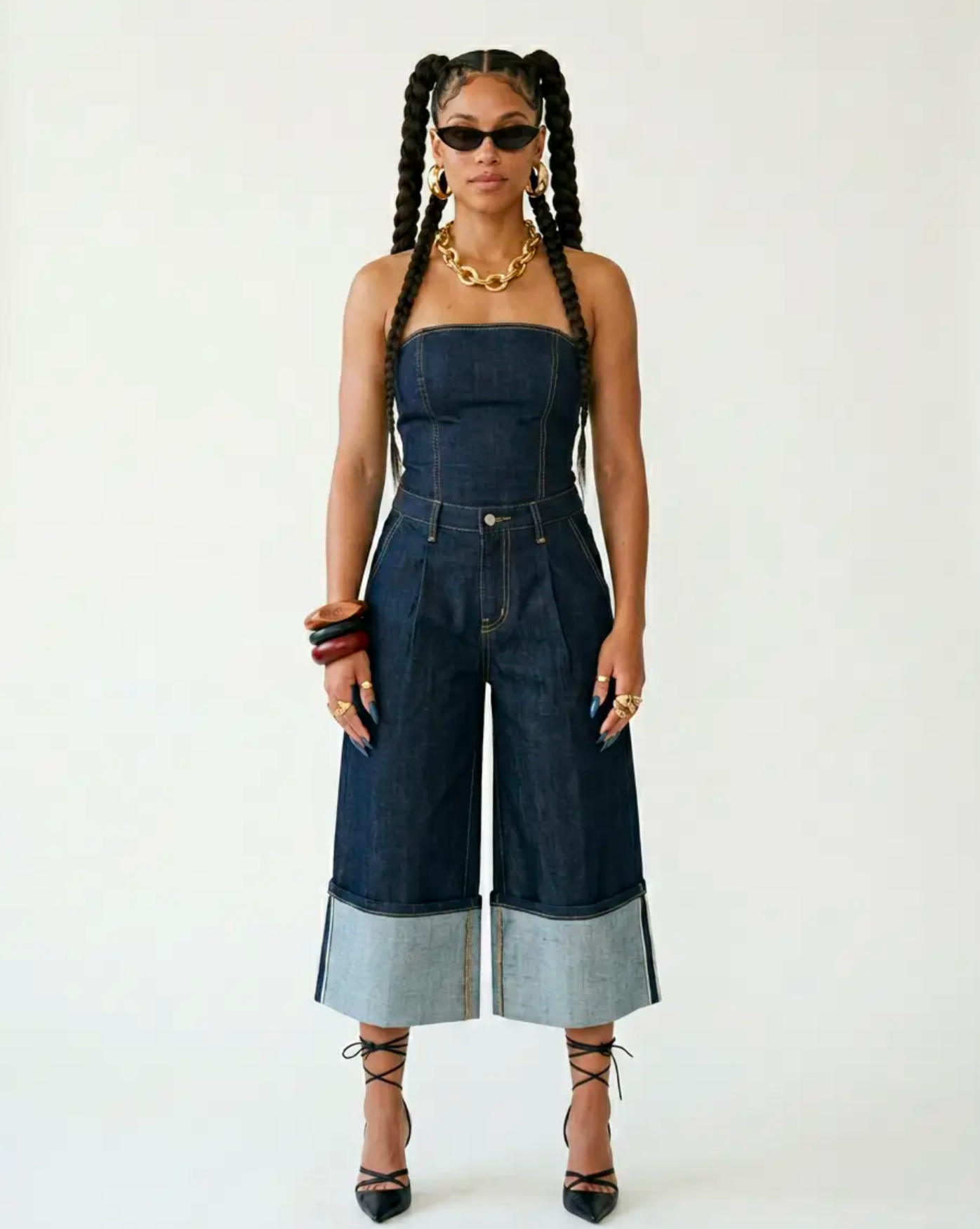 Uoozee (USA) Unstoppable Cropped Wide Cuff  Jean 