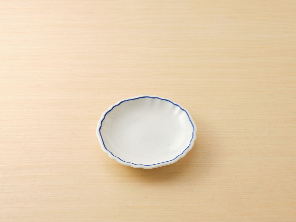 5A.00.24藍邊凹凸邊小盤