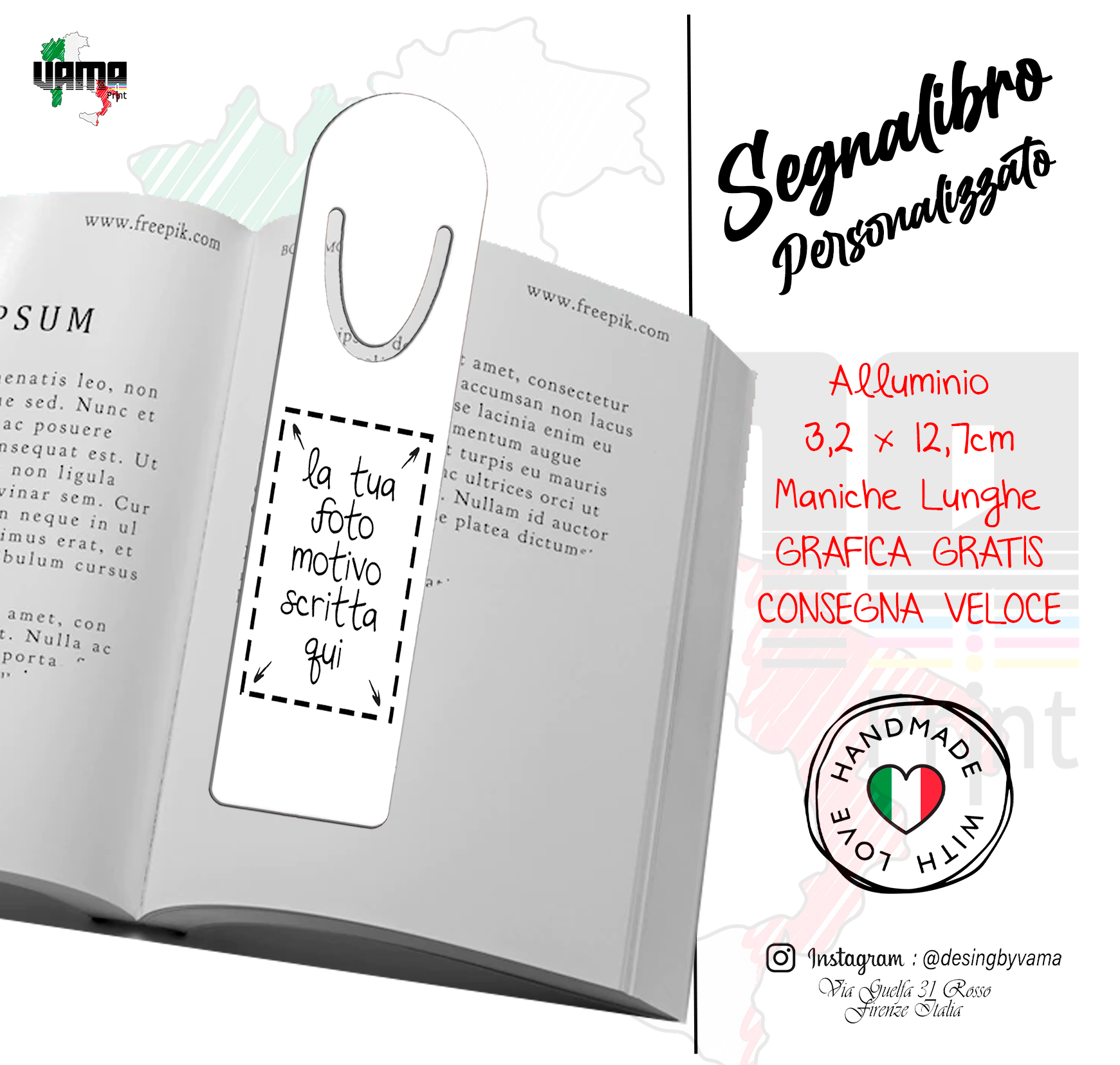 Segnalibro in Alluminio Personalizzato