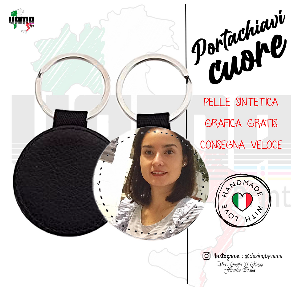 Miniatura: Portachiavi in pelle similpelle TONDO