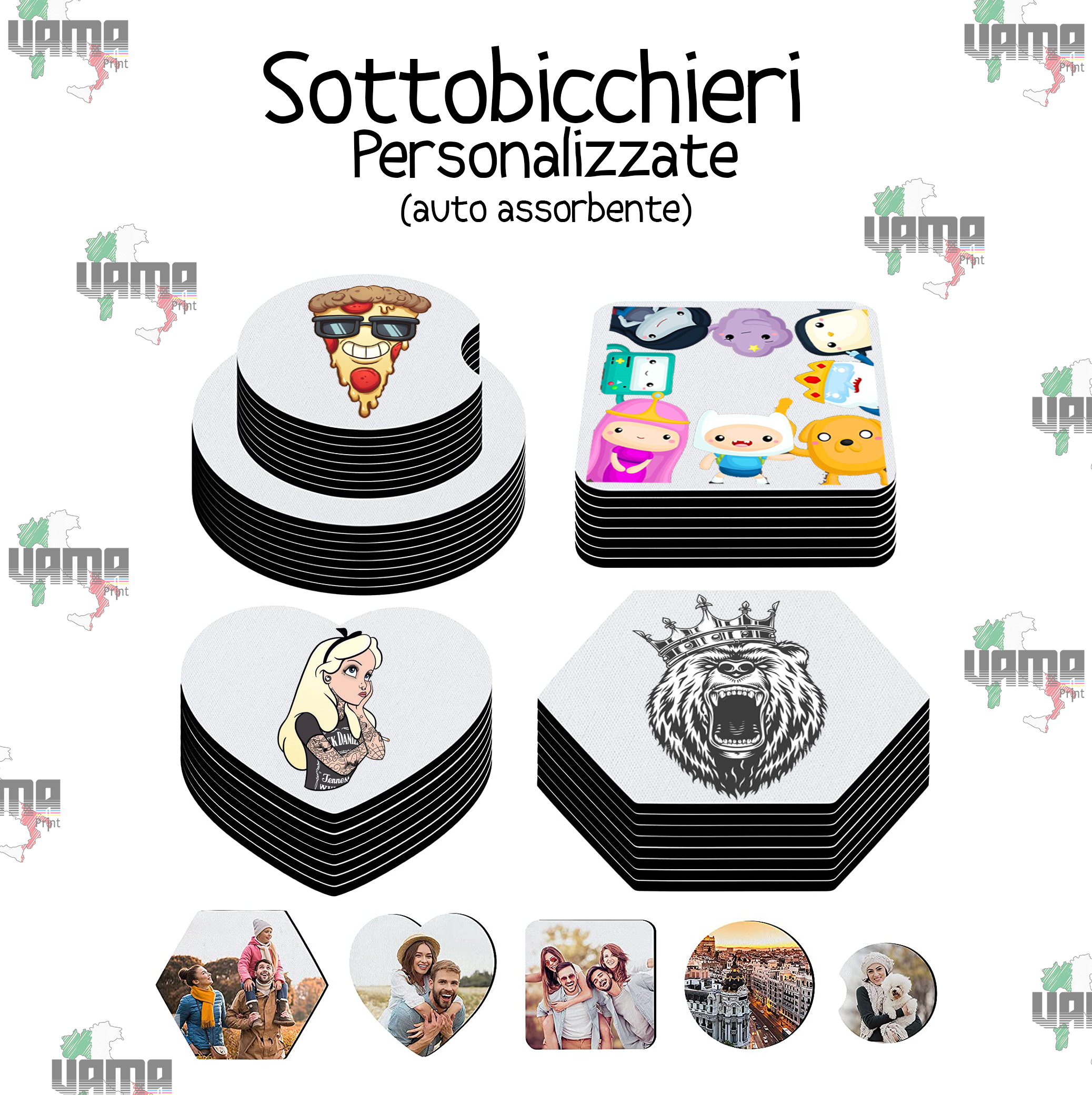Sottobicchieri auto assorbente personalizzato