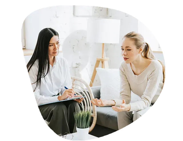 Woman with therapist