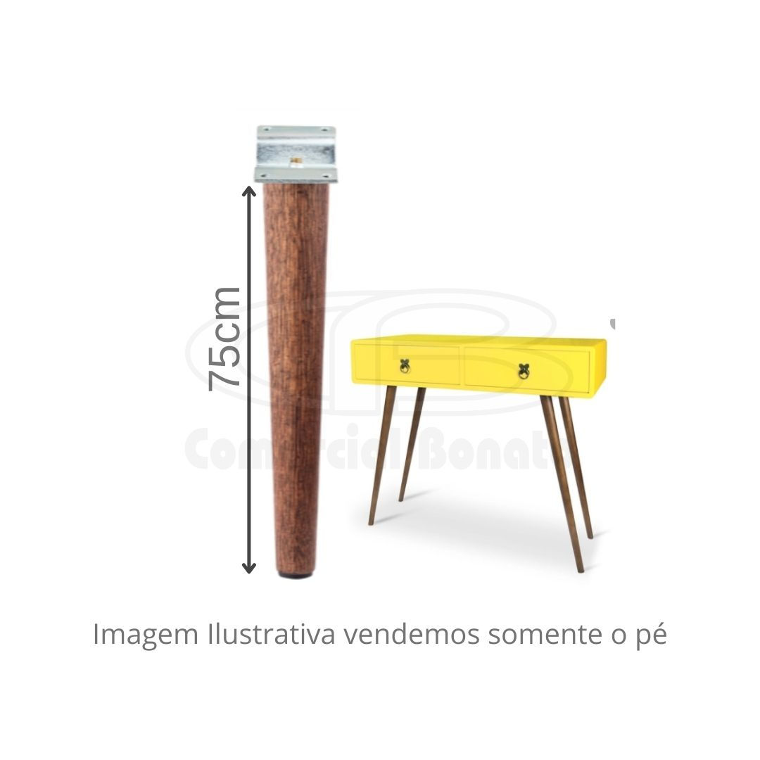 PÉ 75CM RÚSTICO DE MADEIRA NOGUEIRA UN.