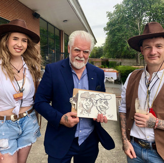 Will the caricaturist at party in Wiltshire