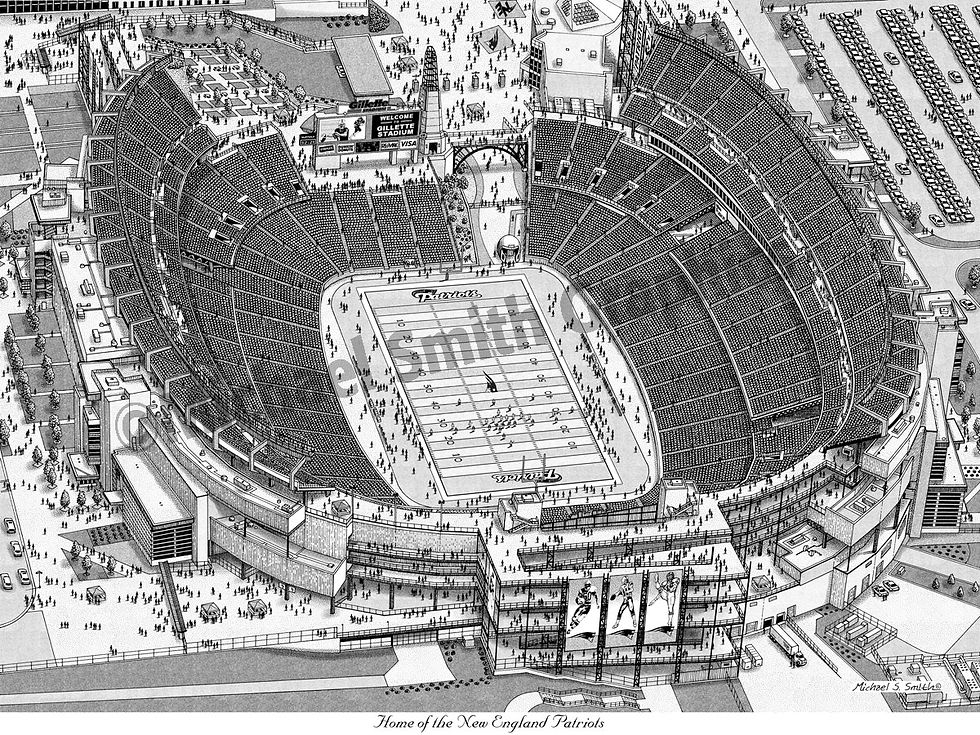 Thumbnail: New England Patriots stadium art print