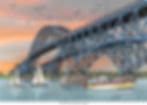 Thumbnail: South Grand Island Bridges pen and ink drawing by Michael Smith