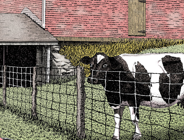Thumbnail: Barn Yard art print by Michael Smith