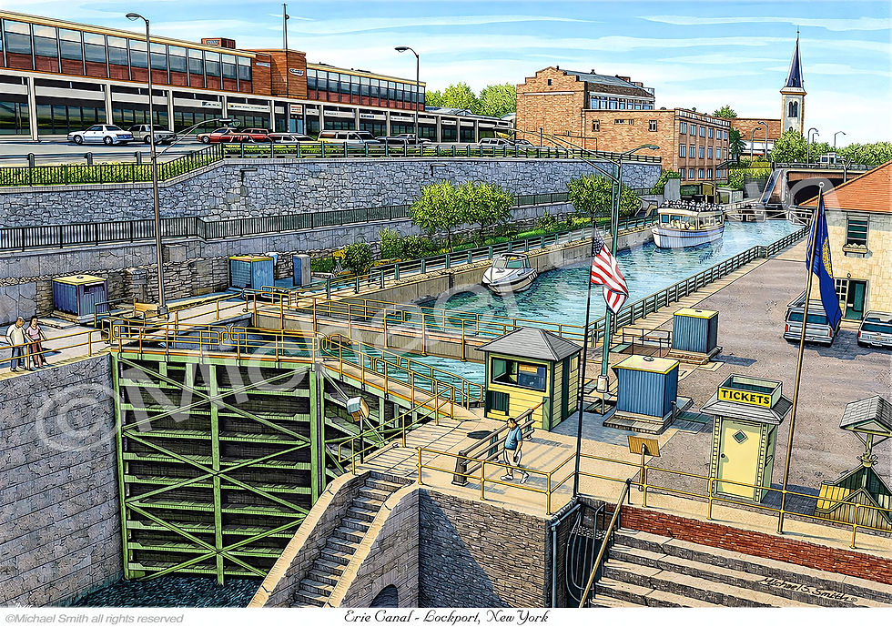 Erie Canal Lockport wall art by Michael Smith Graphics