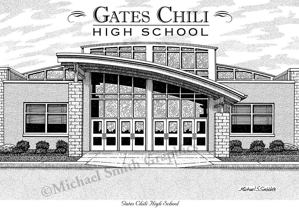Gates Chili High School wall art print by Michael Smith Graphics