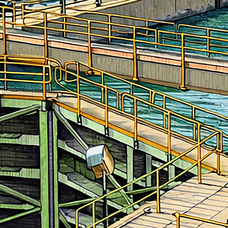 Thumbnail: Erie Canal Locks art by Michael Smith Graphics