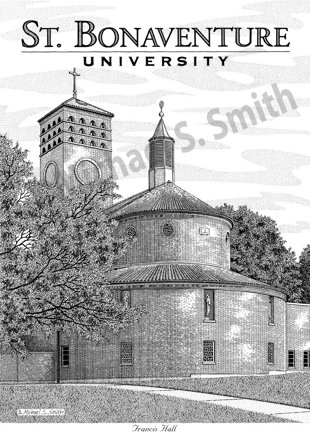 St. Bonaventure Francis Hall art print by Michael Smith