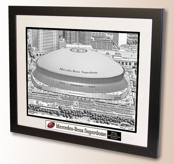 New Orleans Saints wall art, MercedesBenz Superdome art print