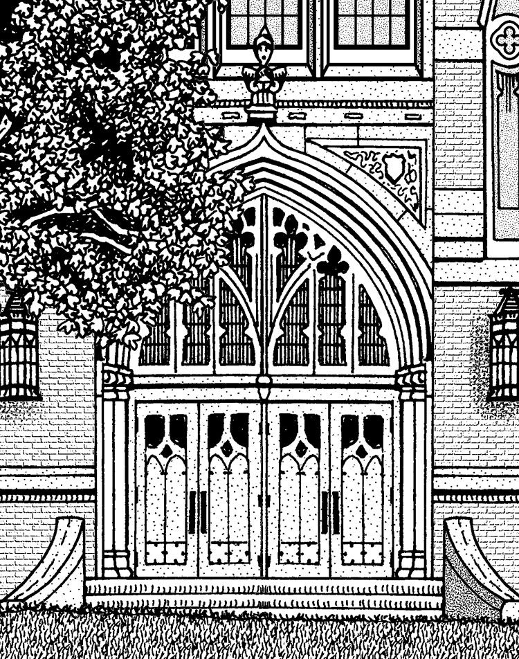 Thumbnail: Mount Saint Mary College drawing by Michael Smith