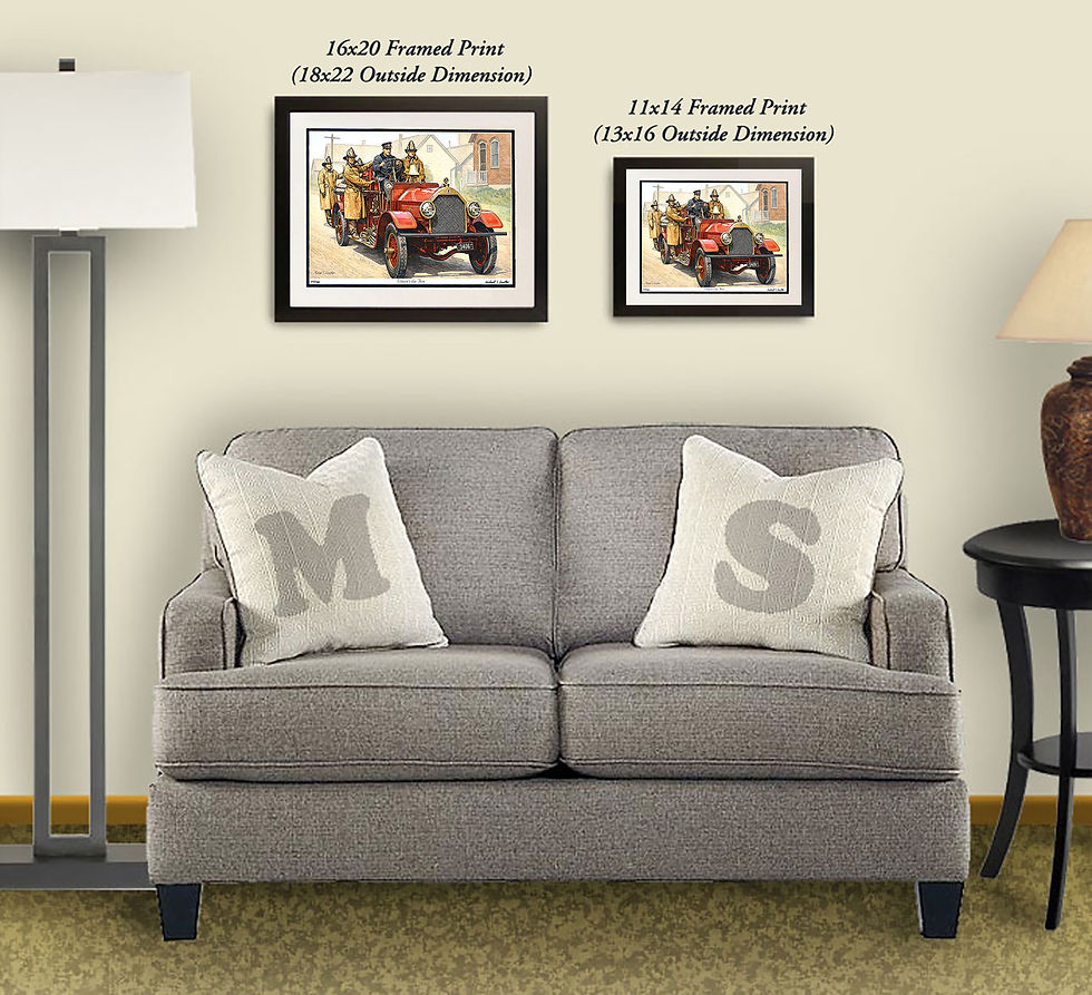 Thumbnail: Firefighting wall art print by Michael Smith
