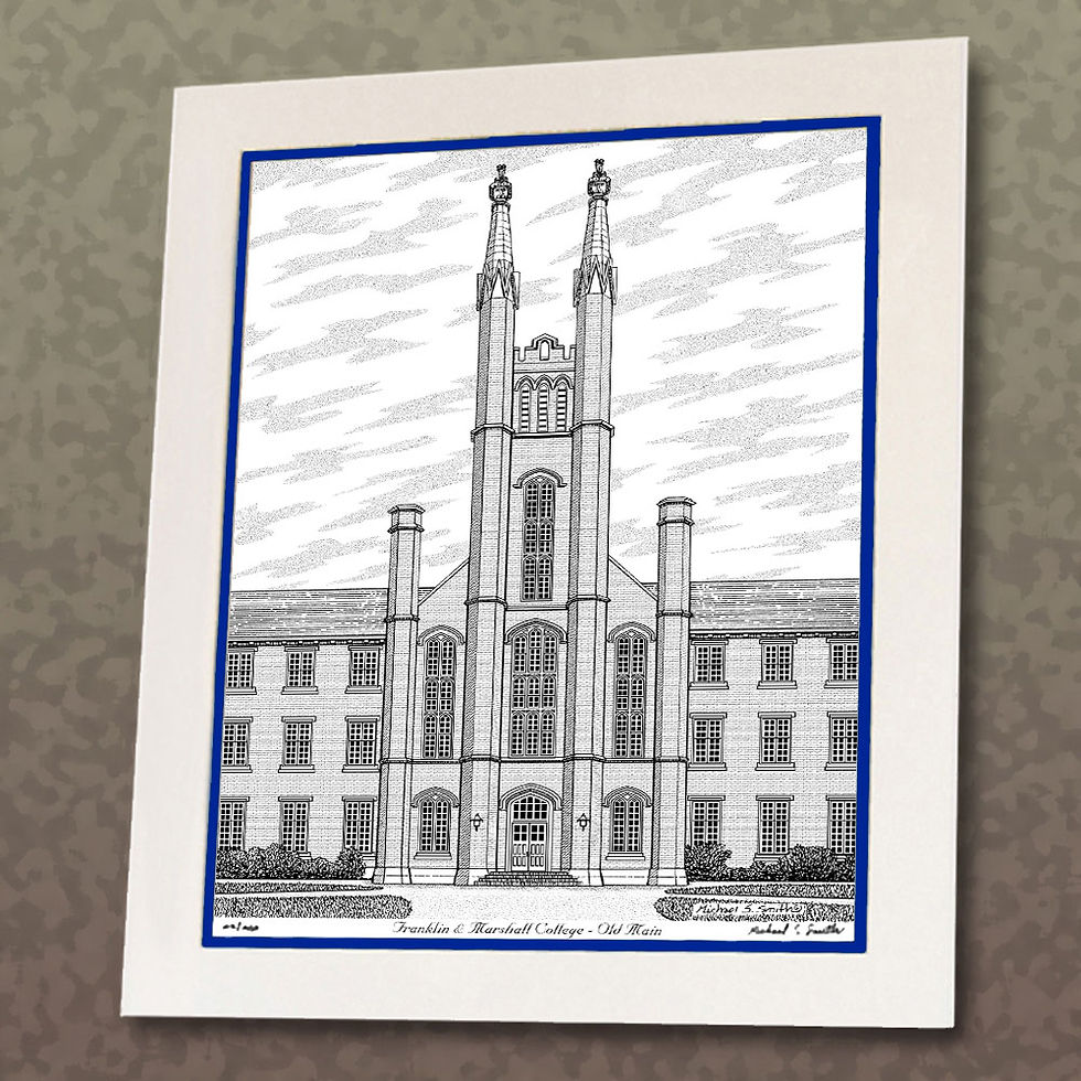 Thumbnail: Franklin & Marshall College pen and ink drawing by Michael Smith