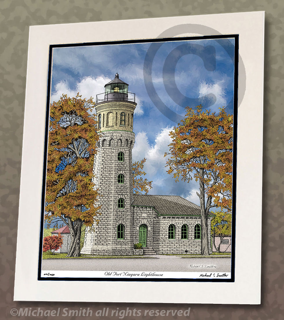 Thumbnail: Fort Niagara Lighthouse art print by Michael Smith