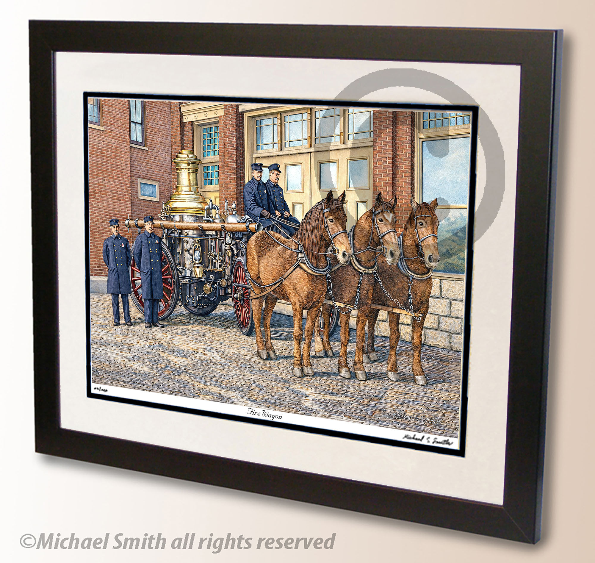Vintage Firefighter art print by Michael Smith