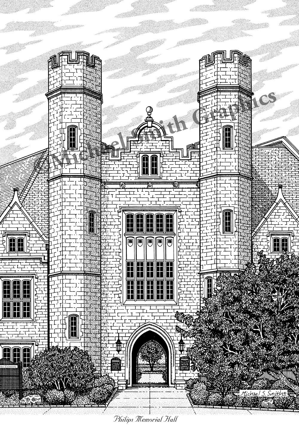 West Chester University art print by Michael Smith