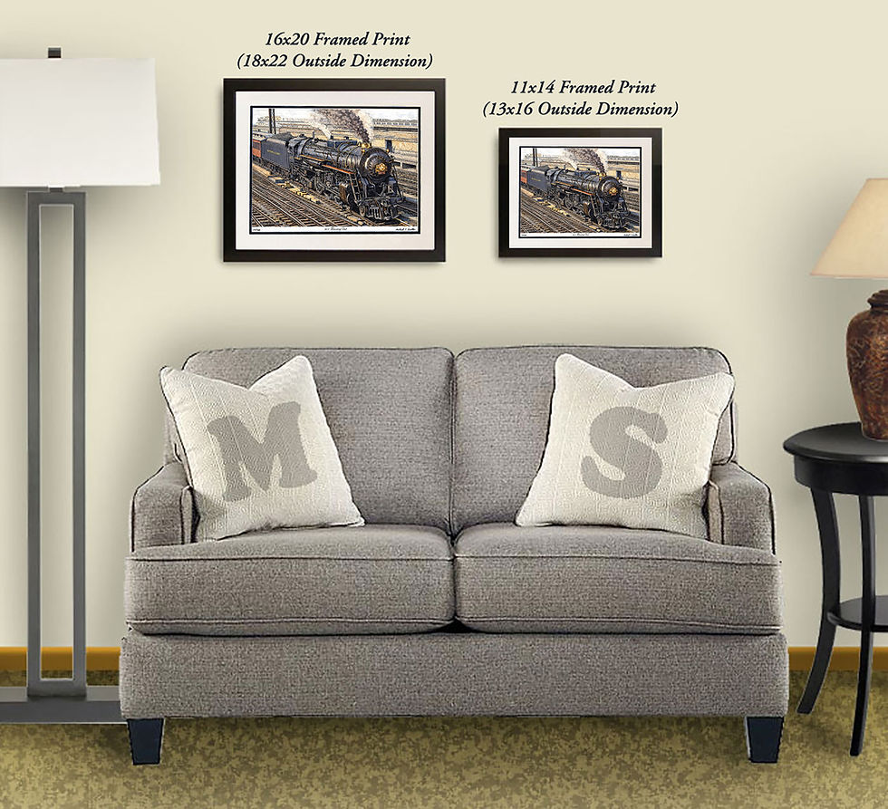 Thumbnail: Train pen and ink drawings art print by Michael Smith